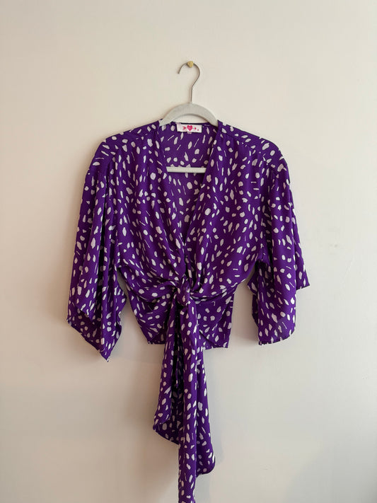 pretty in purple cropped blouse